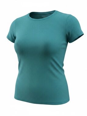 Ribbed Crewneck Tee - Teal